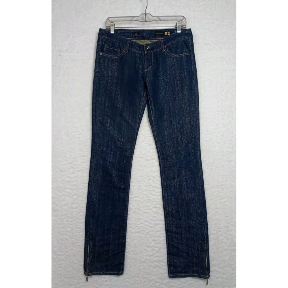 X2 Quality Denim Gold Sparkle W01 Skinny Jeans w Ankle Zippers Women's Size 4
